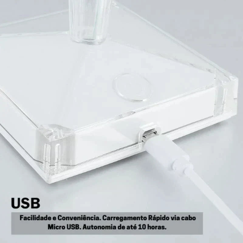 Luminária de Mesa de Led Sem Fio 3 em 1 Touch Utililar